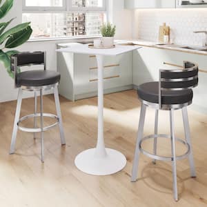 Valleta 23.8 in. Square White MDF Wood Top with Steel Frame Dining Table (Seats 2)