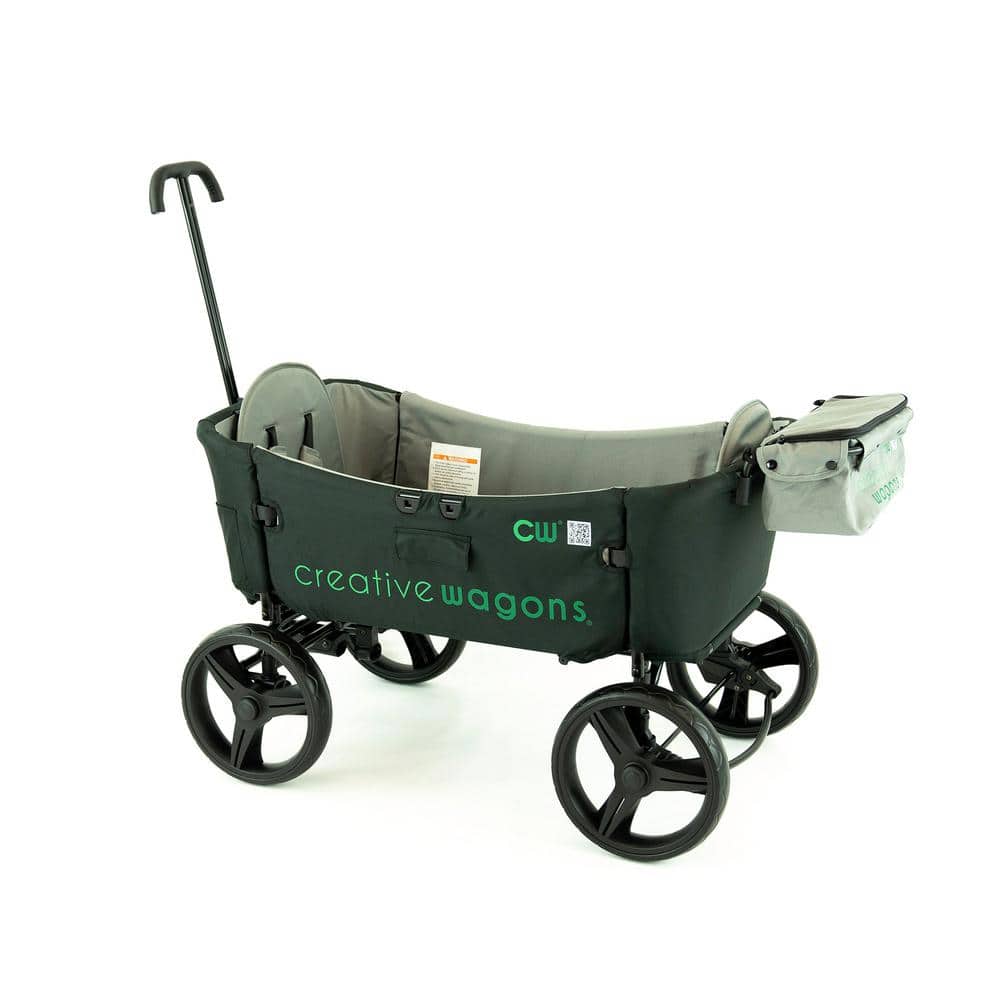 Black and Gray Alloy Steel Convertible Stroller Wagon with Canopy