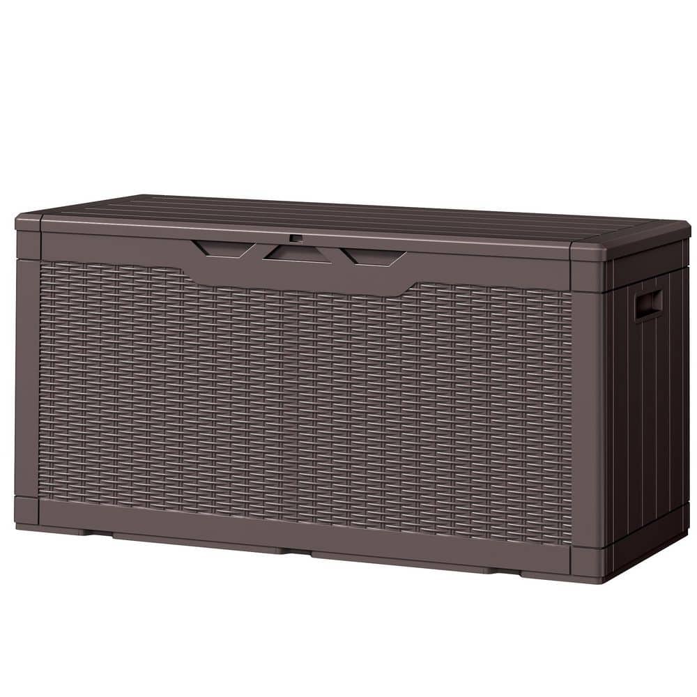 Classics 100 Gal. Outdoor Storage Plastic Resin Deck Box in Brown