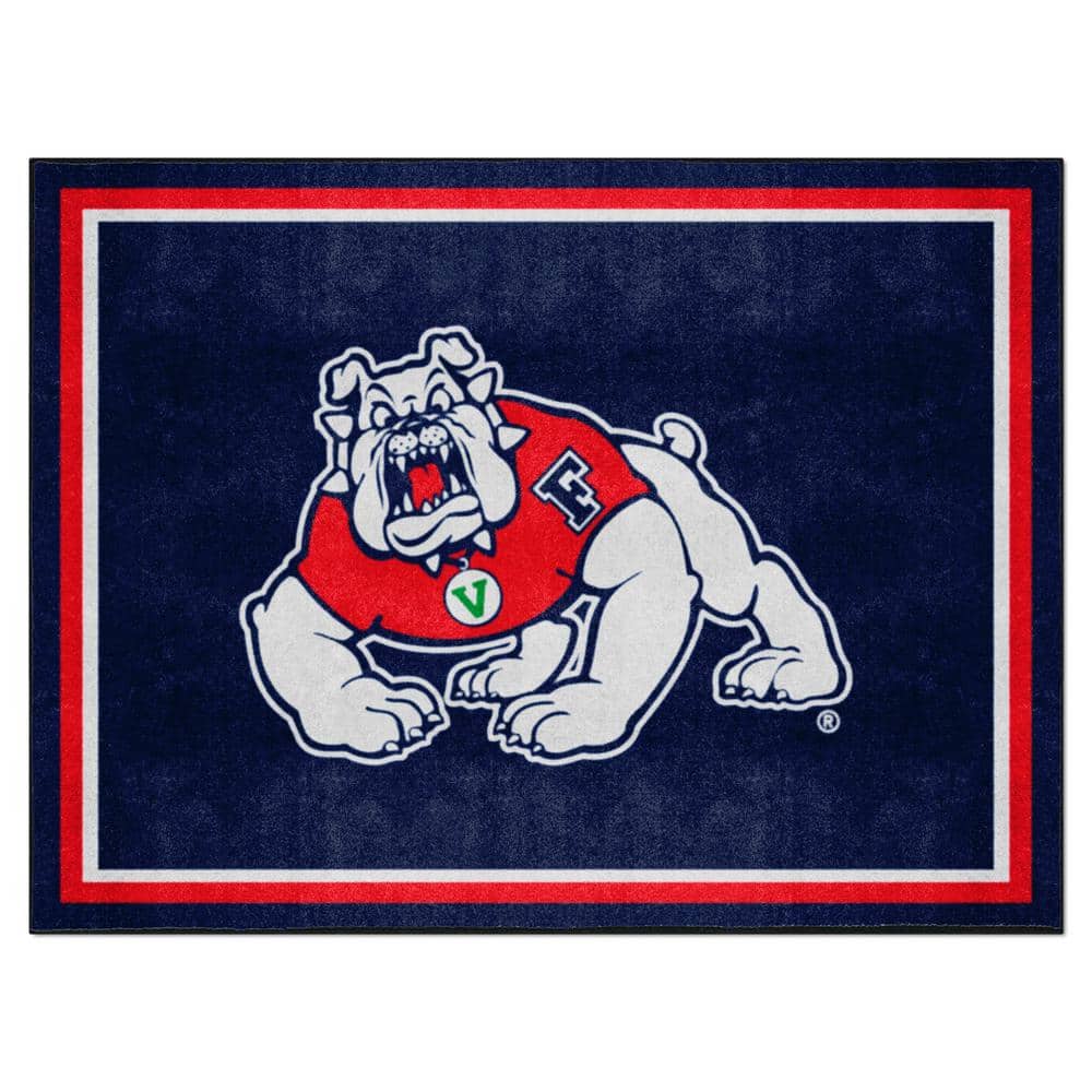 FANMATS Fresno State Bulldogs Navy 8ft. x 10 ft. Plush Area Rug 37692 The  Home Depot