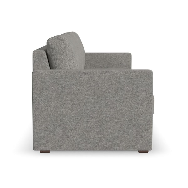 Flex 99 in. Wide Straight Arm Live Smart Performance Fabric Polyester Upholstered Sofa in Pebble Dark Gray