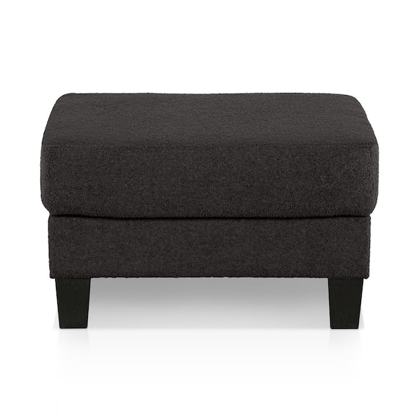 Furniture of America Colby Dark Gray Boucle Fabric Square Storage
