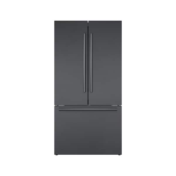 Bosch 800 Series 36 in. 21 cu. ft. Smart Counter Depth French Door Refrigerator in Black Stainless Steel, Internal Water & Ice