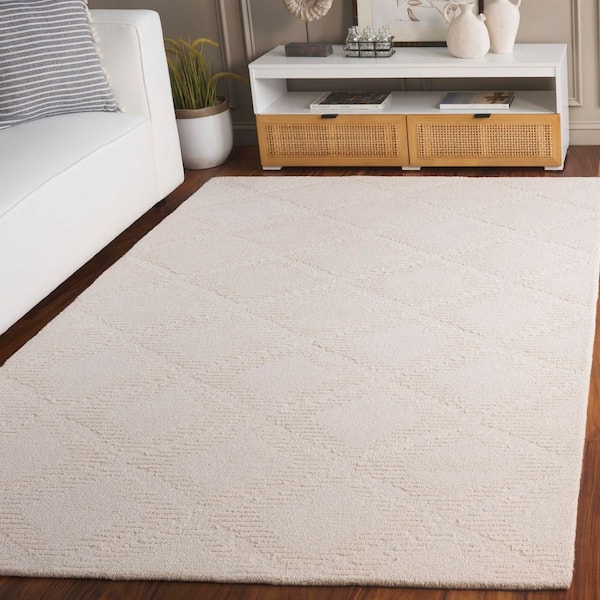 Rodeo Drive 4 ft. x 6 ft. Ivory Solid Diamond Area Rug