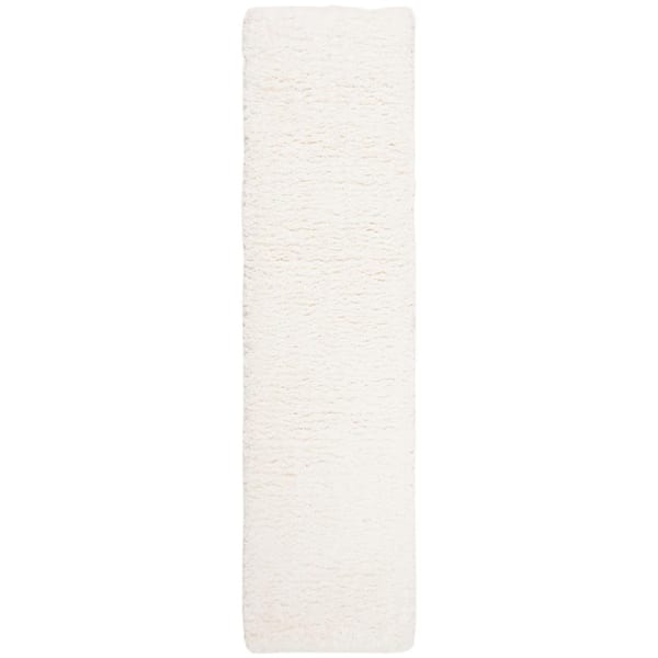 Madrid Shag 2 ft. x 10 ft. Ivory Solid Color Runner Rug