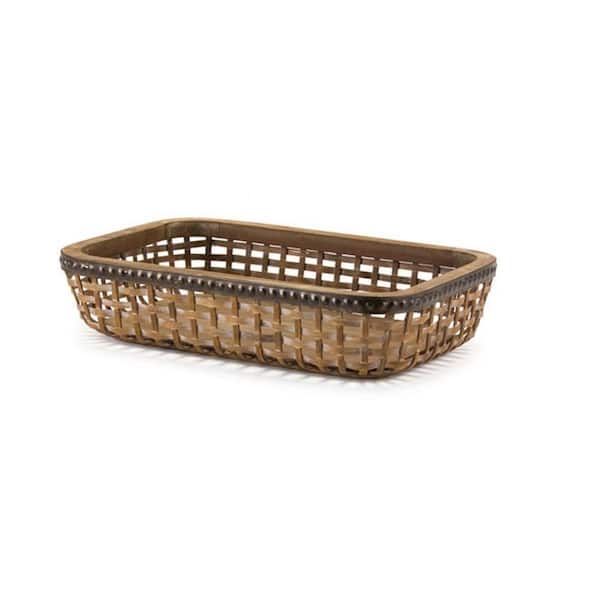 HomeRoots Brown Rectangle Wood 20 in. Decorative Serving Tray Set of 2