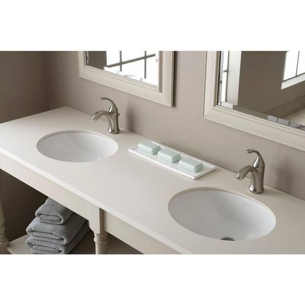 STERLING Wescott Under-Mounted Vitreous China Bathroom Sink in White with Overflow Drain STERLING Wescott Under-Mounted Vitreous China Bathroom Sink in White with Overflow Drain