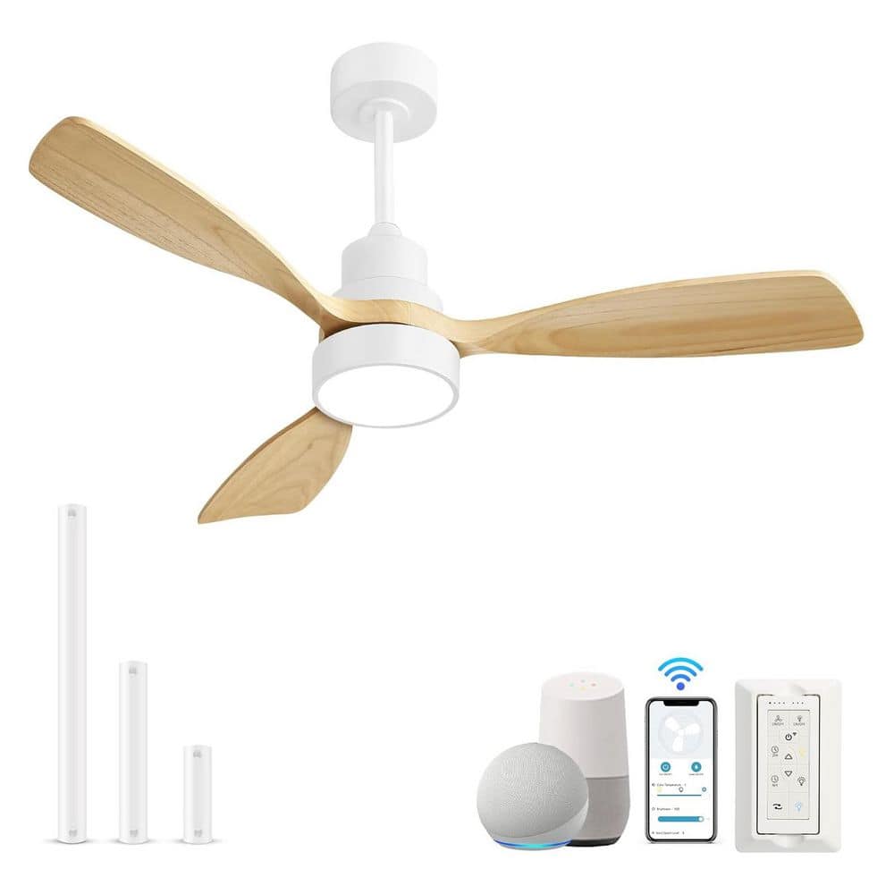 48 in. Smart Indoor/Outdoor White Ceiling Fan Integrated LED with Light Kit and Remote/App Control price history on PriceWatchPro