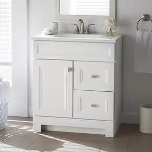 Sedgewood 30.5 in. W x 18.75 in. D x 34.375 in. H Single Sink Bath Vanity in White with Arctic Solid Surface Top