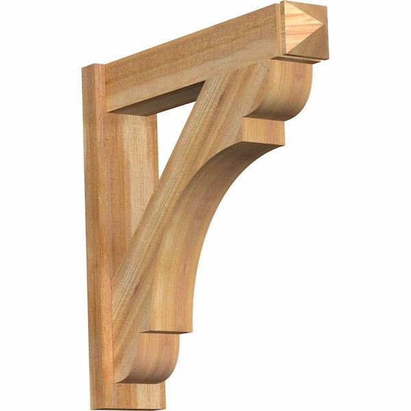 Ekena Millwork 6 in. x 28 in. x 28 in. Western Red Cedar Olympic Arts and Crafts Rough Sawn Outlooker