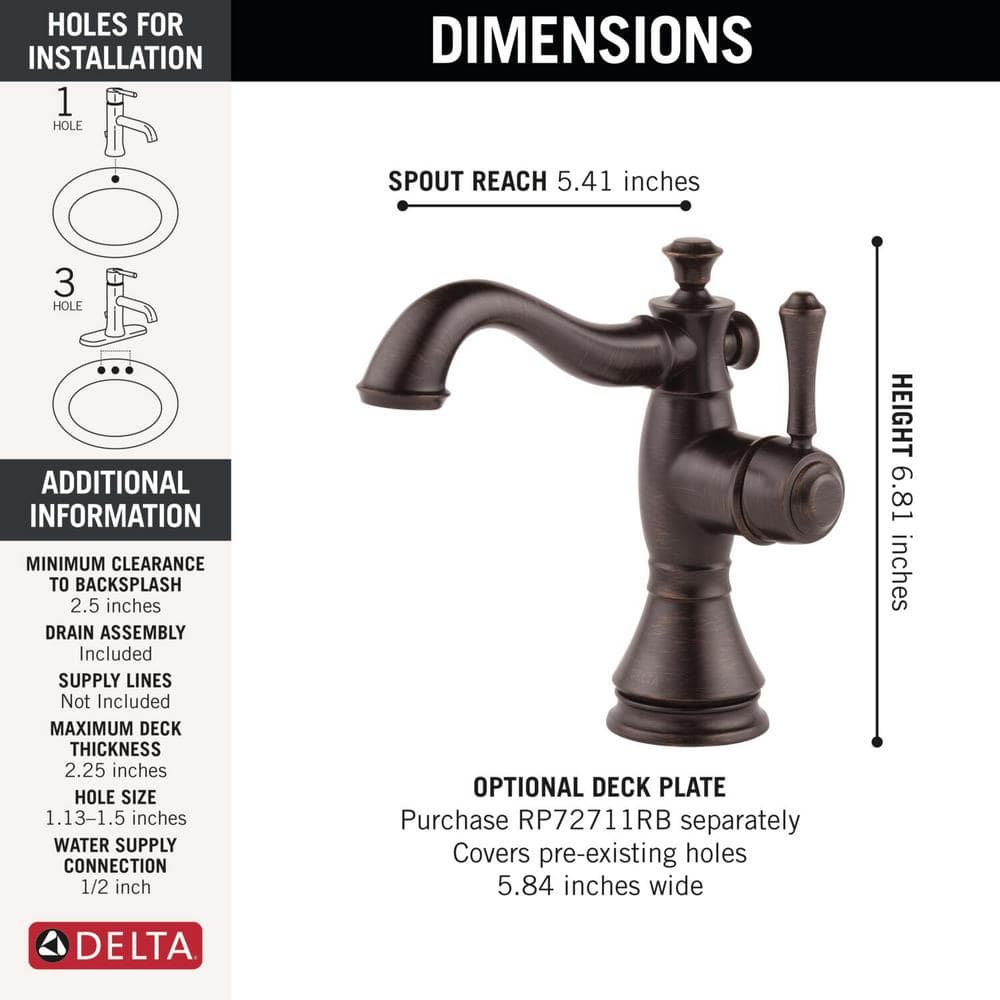 Modern Venetian Bronze Single Hole Brass Bathroom Faucet