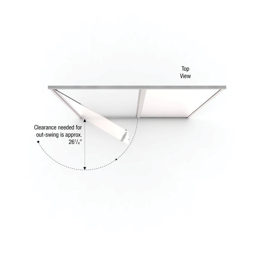 Infinity 46" Brushed Nickel Semi-Frameless Hinged Shower Door with Clear Glass