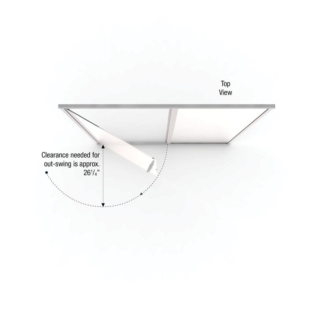 Infinity 58" Semi-Frameless Hinged Shower Door in Brushed Nickel with Clear Glass