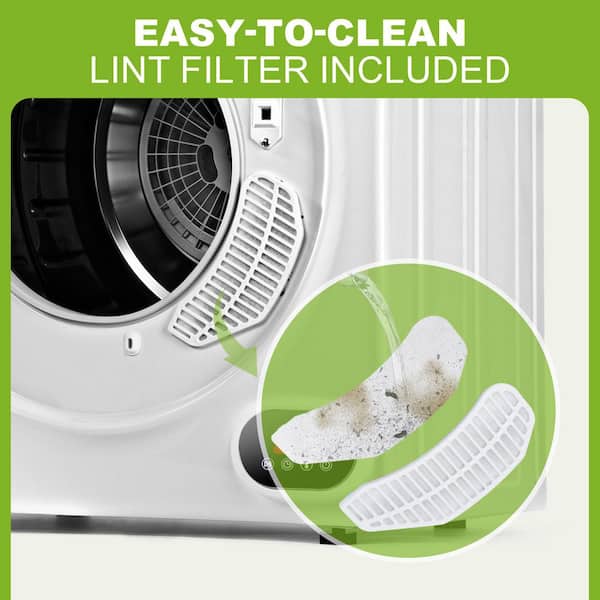 Vibekio 2.6 cu. ft. Vented Front Load Stackable Electric Dryer in