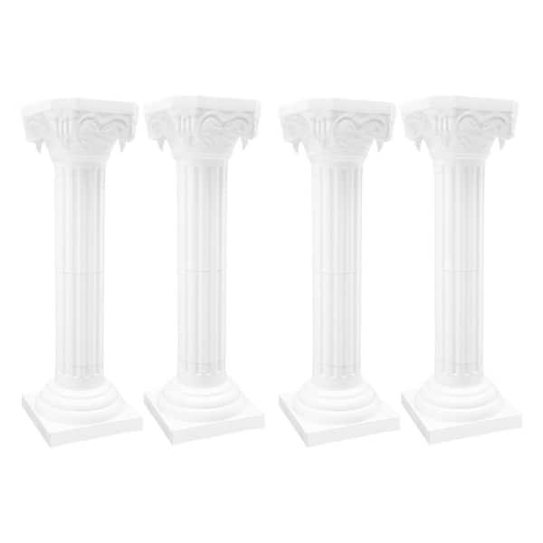 34.65 in. H White Wedding Party Event Decorative Roman Column Wedding Flower Stand (4-pack)