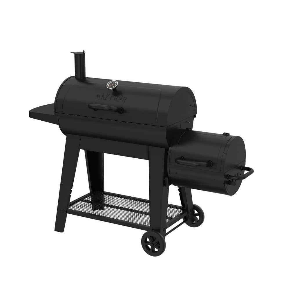 Oakford Frontier 35 Offset Smoker Charcoal Grill in Black