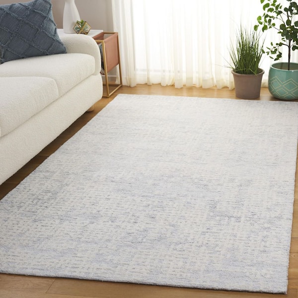 Ebony 8 ft. x 10 ft. Silver/Ivory Distressed Abstract Area Rug