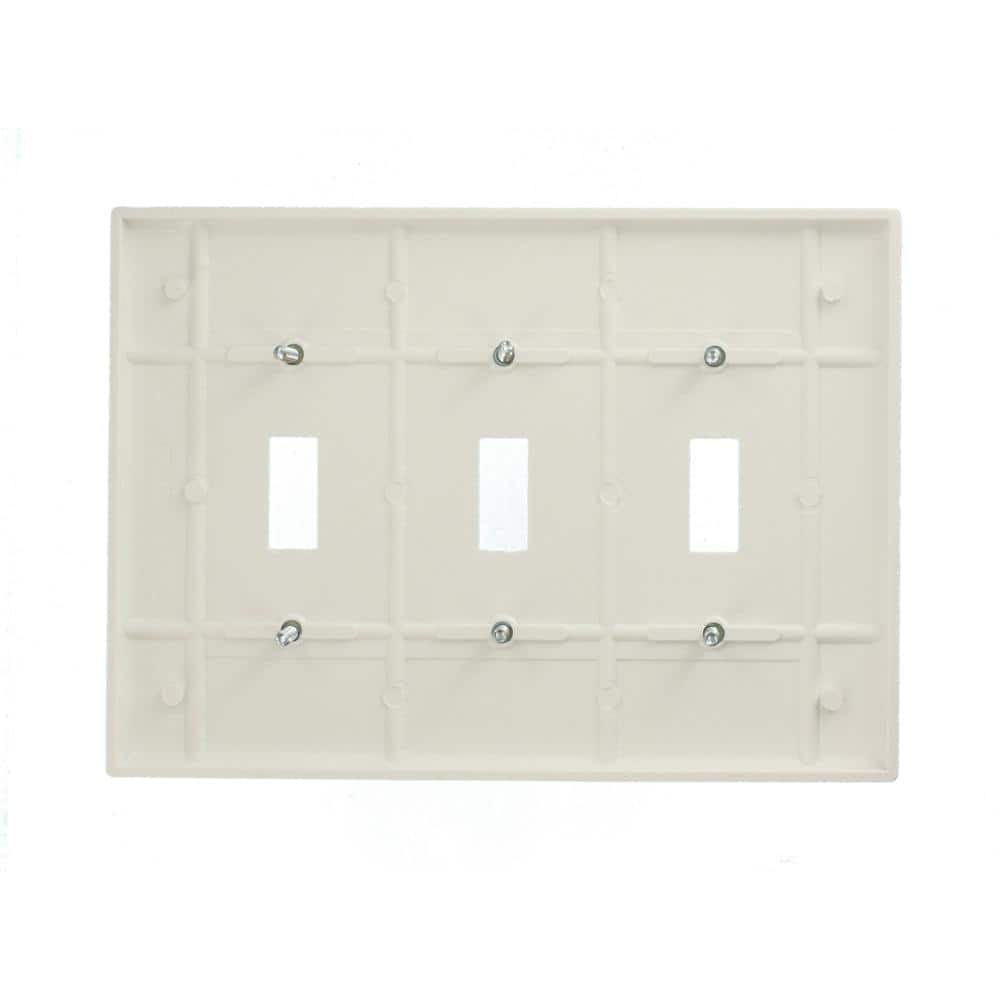 White Midway 3-Gang Toggle Plastic Wall Plate