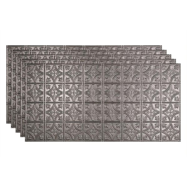 Fasade Traditional #1 2 ft. x 4 ft. Glue Up Vinyl Ceiling Tile in Galvanized Steel (40 sq. ft.)