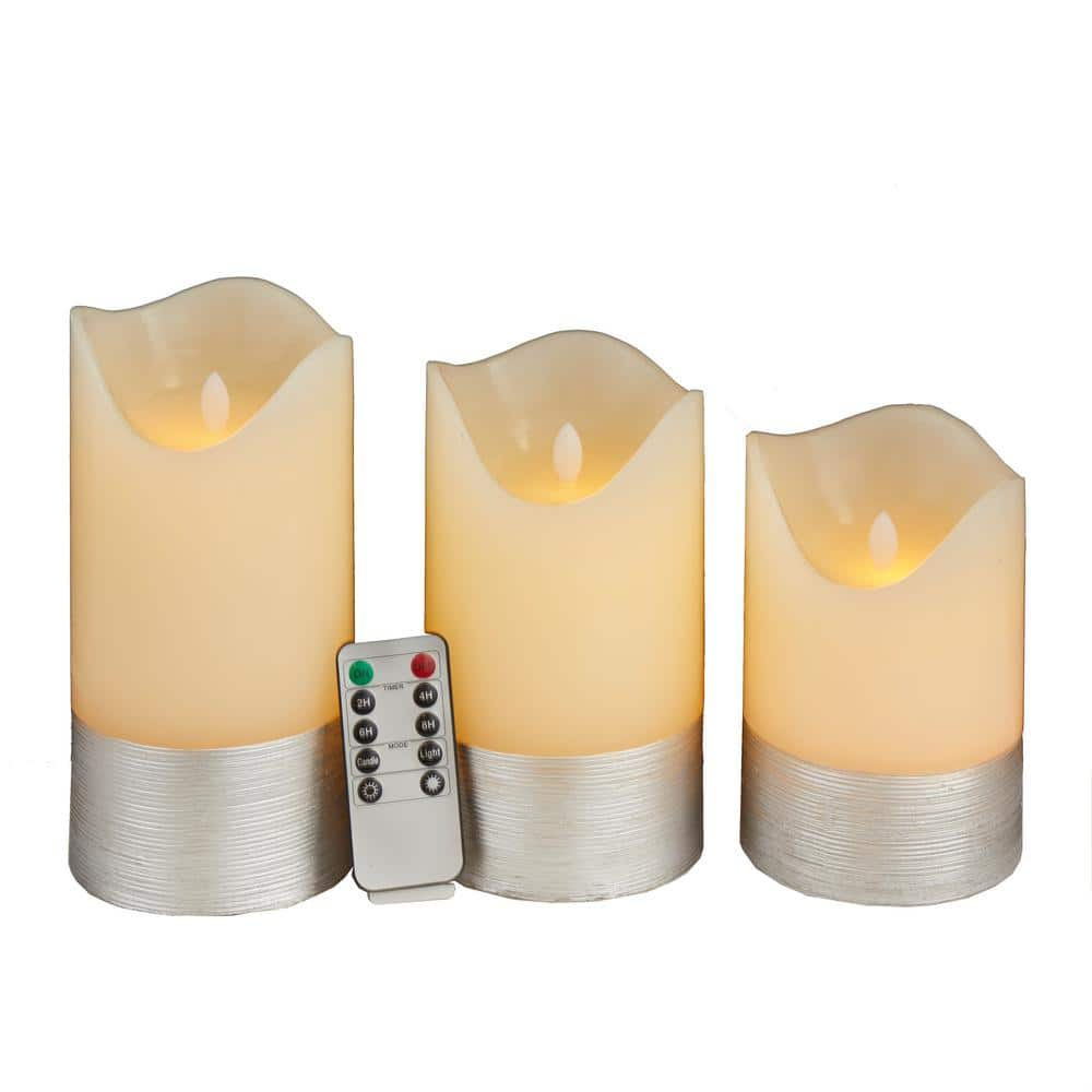 Litton Lane Silver Wax Traditional Flameless Candle