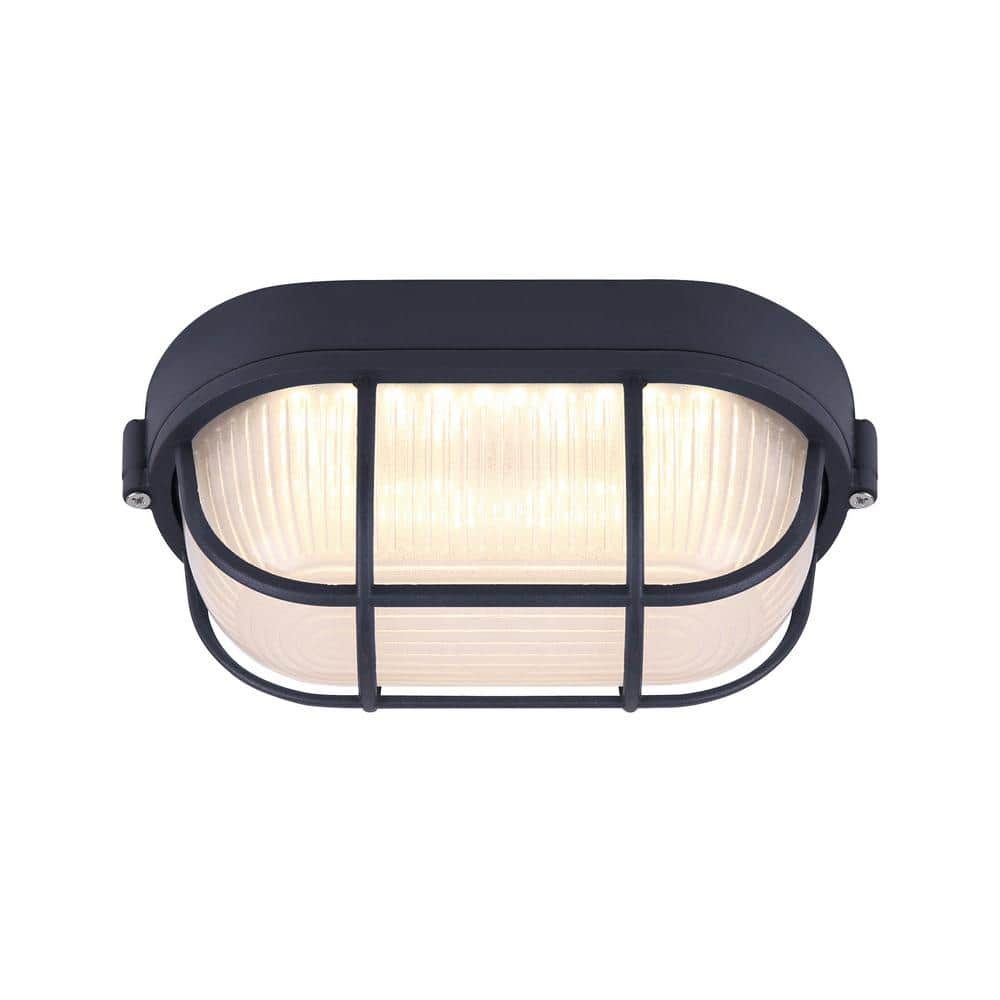 1-Light Black LED Outdoor Flush Mount Light with Frosted Glass price history on PriceWatchPro