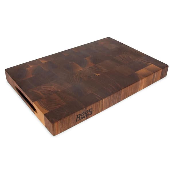 JOHN BOOS Walnut Wood Edge Grain Reversible Cutting Board, 18 x 12 x 1.75 in.