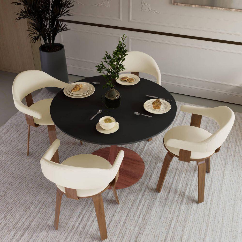Bristol 31 in. Round Dining Table with MDF Top and Cherry Steel Pedestal Base in Black price history on PriceWatchPro