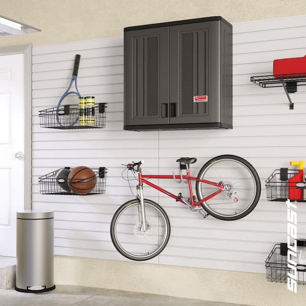 30 in W x 30 in H x 12 in D 1-Shelf Wall Mounted Plastic Garage Cabinet in Slate