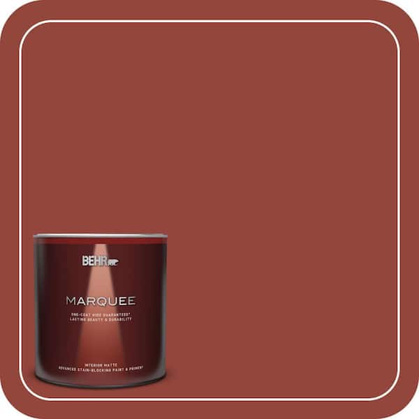 BEHR MARQUEE 1 qt. #190D-7 Briquette Matte Interior Paint & Primer