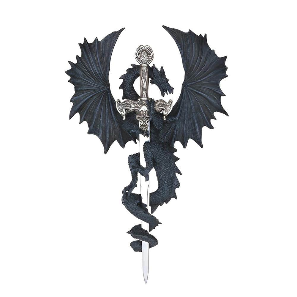 12 in. H Black Dragon with Sword Wall Plaque Decor price history on PriceWatchPro