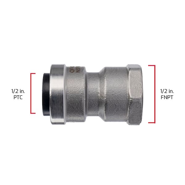 QuickFitting 1/2" FNPT Straight Female Adapter – 5 Pack With SlipClip Tool, No Soldering Needed!