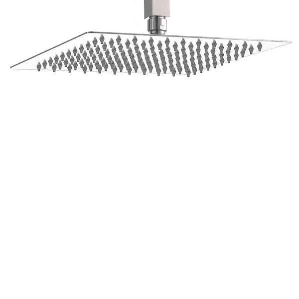 BWE 1-Spray Patterns 10 in. Single Wall Mount and Ceiling Mount Square Rain Fixed Shower Head in Polished Chrome