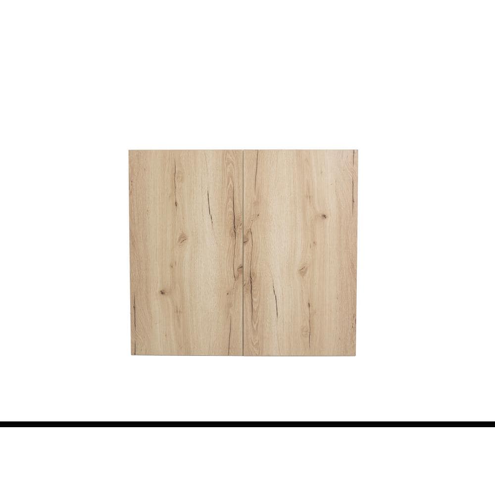 Radiance 33 in. W x 12 in. D x 30 in. H Ready to Assemble Slab Wall Kitchen Cabinet in Light Oak price history on PriceWatchPro