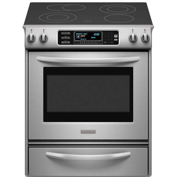 KitchenAid Architect Series II 4.1 cu. ft. Slide-In Electric Range with Self-Cleaning Convection Oven in Stainless Steel