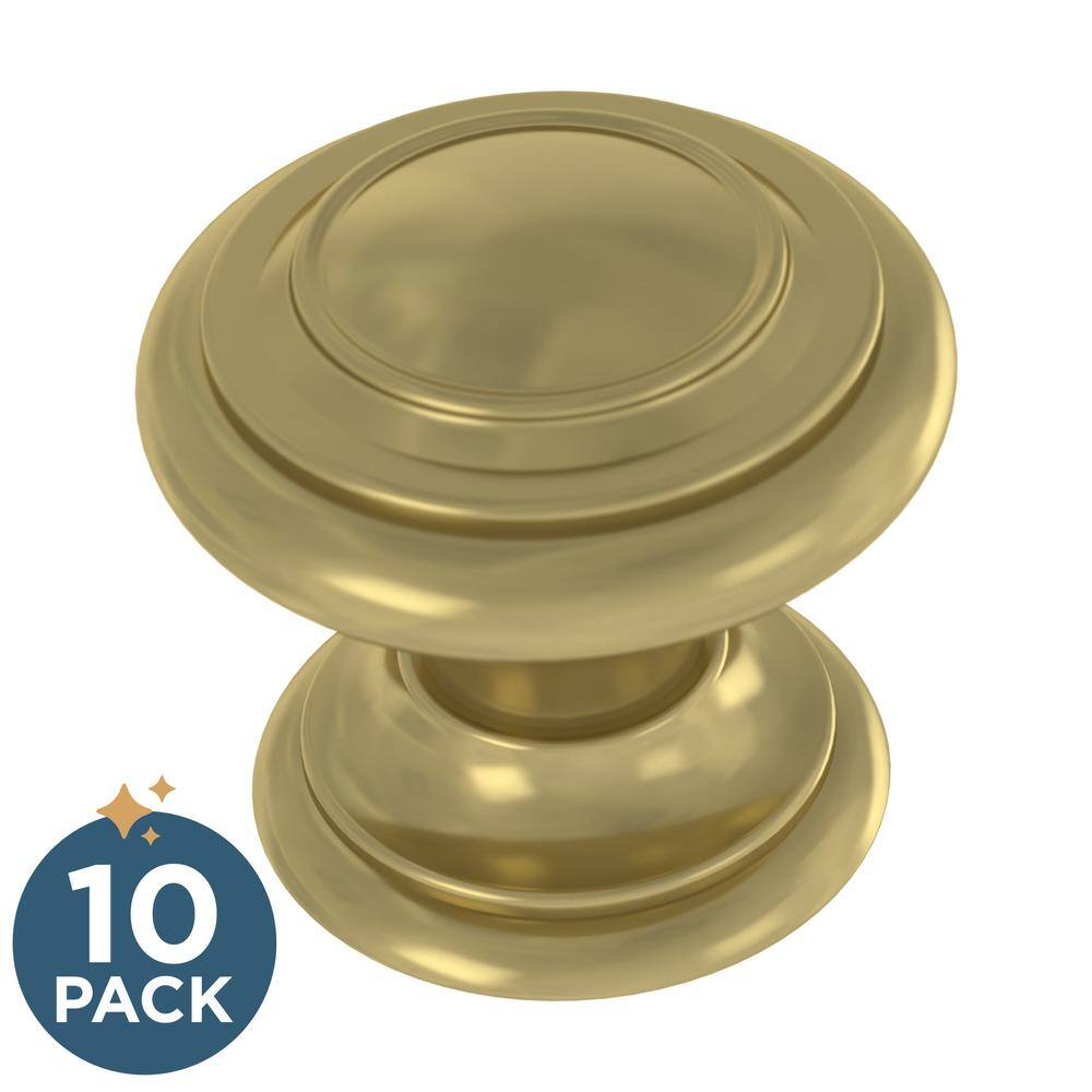 10-Pack Simple Double Ring 1-1/8 in. (29 mm) Classic Satin Gold Round Cabin