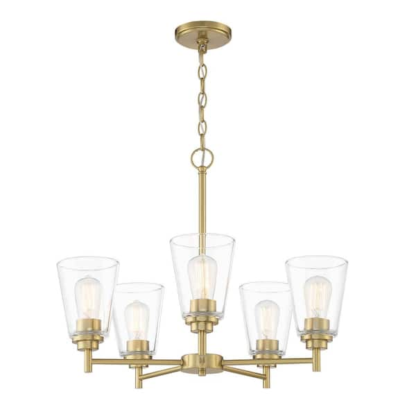 Designers Fountain Westin 5-Light Modern Brushed Gold Chandelier with ...