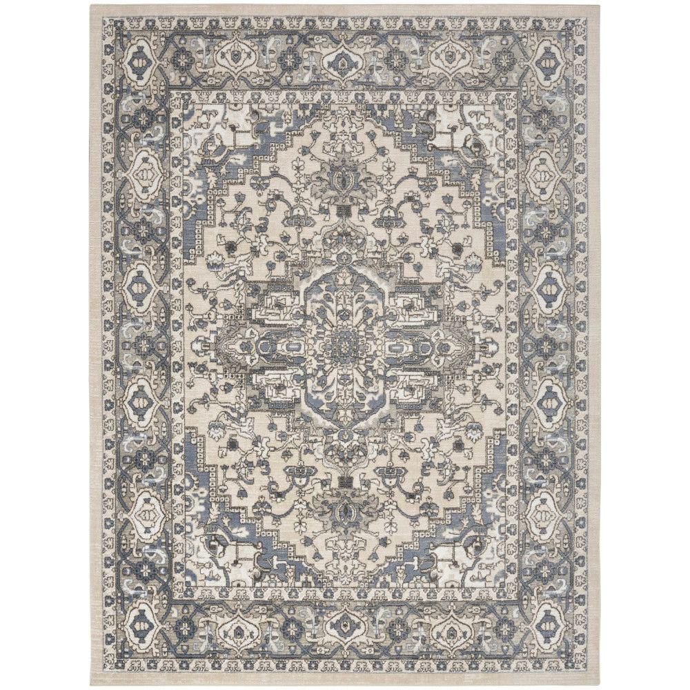 Concerto Ivory Blue 7 ft. x 10 ft. Center medallion Transitional Area Rug price history on PriceWatchPro