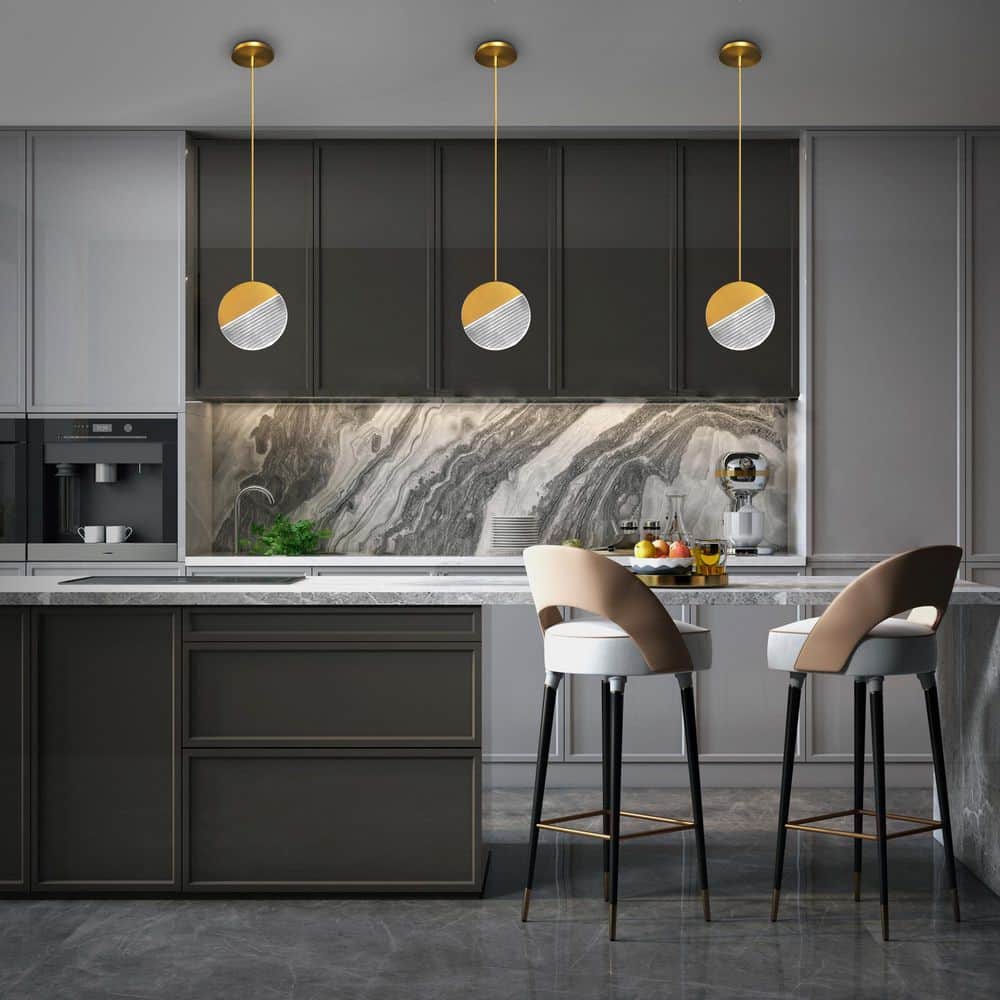 Crescent 10 in. 1-Light Aged Brass Integrated LED Mini Pendant Light with Acrylic Diffuser 4CCT 2700K-3000K-3500K-4000K price history on PriceWatchPro