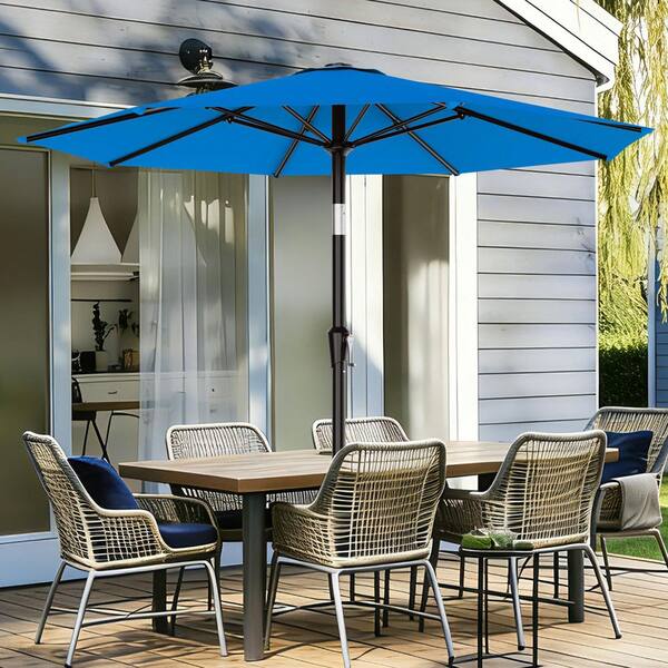 9 ft market outdoor patio umbrella with crank multiple colors AreShark for Outdoor, Table Umbrella Push Button Tilt and Crank, Outdoor Patio Umbrellas with 8 Sturdy Ribs for Market, Garden, Pool (Yellow) : Patio With a crank lift design and tilt mechanism VredHom 9 x 5 Ft