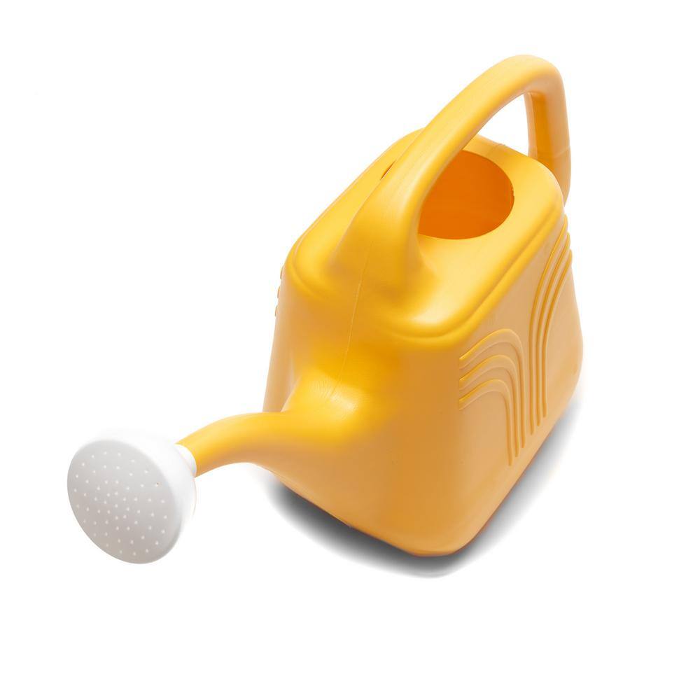 Earthy Yellow 2-Gallon Plastic Watering Can with Removable Nozzle