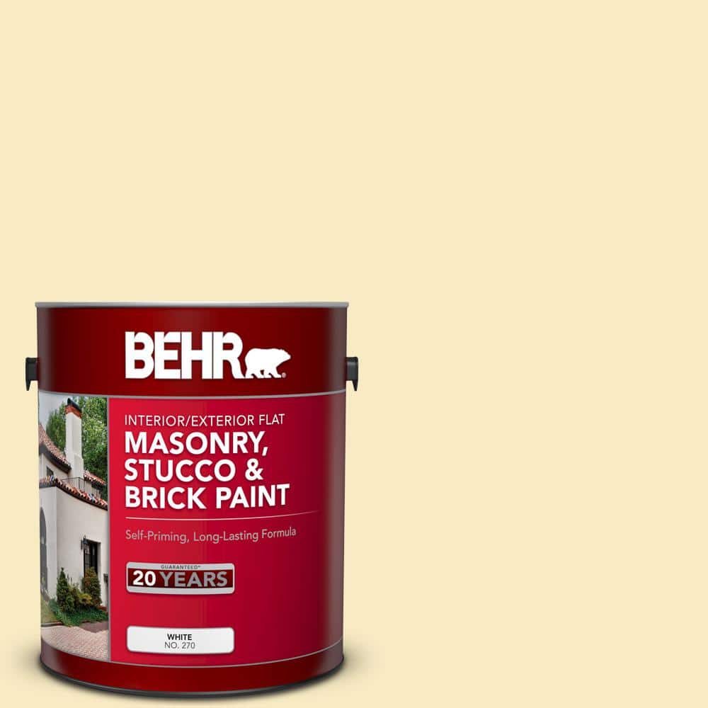 1 gal. #MS-34 Vanilla Flat Interior/Exterior Masonry, Stucco and Brick Pain