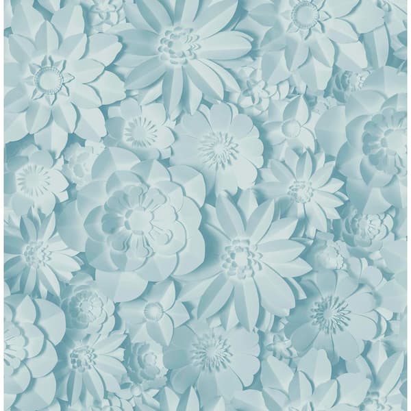 Fine Decor Dacre Blue Floral Non-Pasted Wallpaper Sample