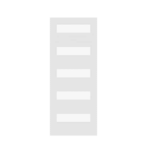 Stile Doors 24 in. x 80 in. 5-Lite Wood Satin Glass Primed Right-Handed Solid Core MDF Single Prehung Interior Door
