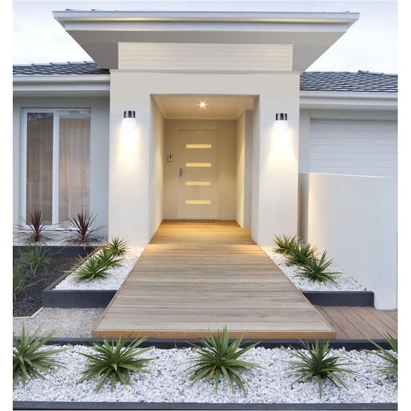 1-Light Black Polycarbonate Outdoor Wall Lantern Sconce with White Glass Globe