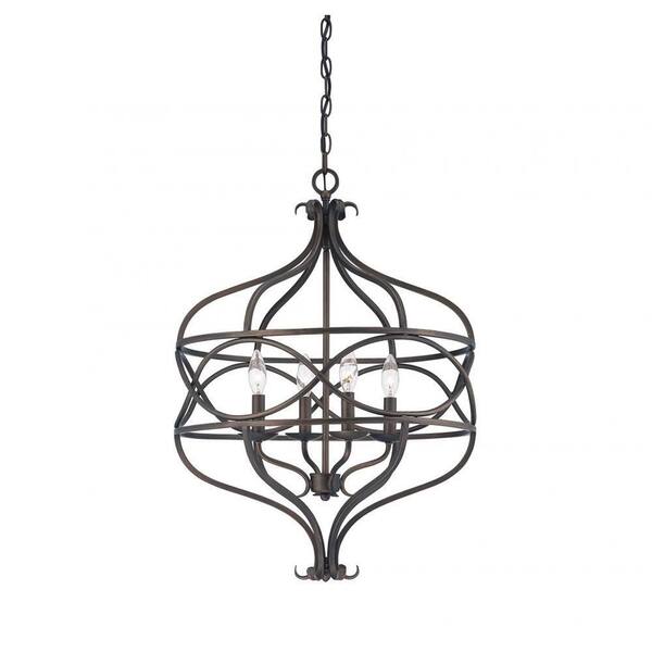 Illumine Copper 4-Light English Bronze Pendant