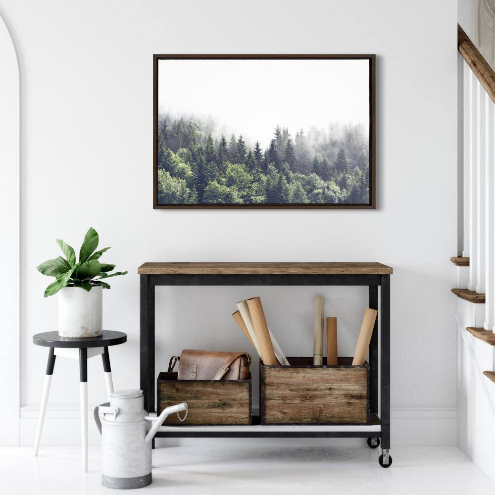 Lush Green Forest Landscape Framed Canvas Print, 23" x 33"