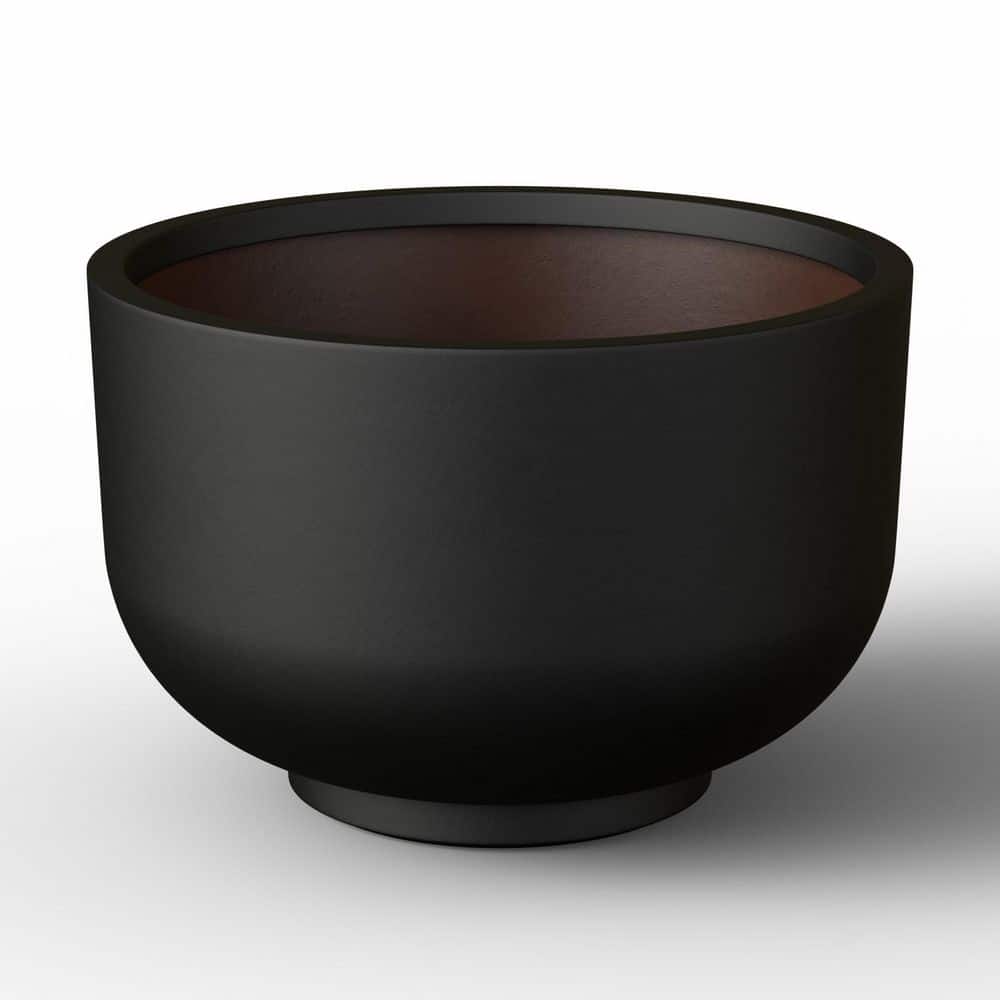 18 in. Large Charcoal Black (Premium Inner) Concrete Round Planter / Pot with Drainage Holes price history on PriceWatchPro