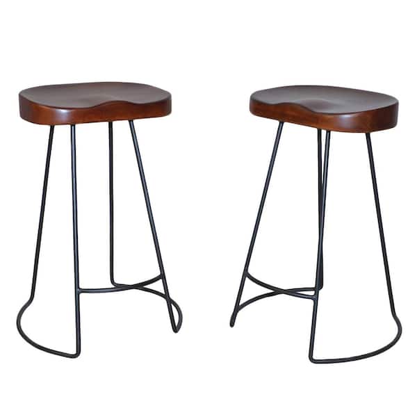 Carolina Chair & Table Saga 25 in. Chestnut Counter Stool (Set of 2)