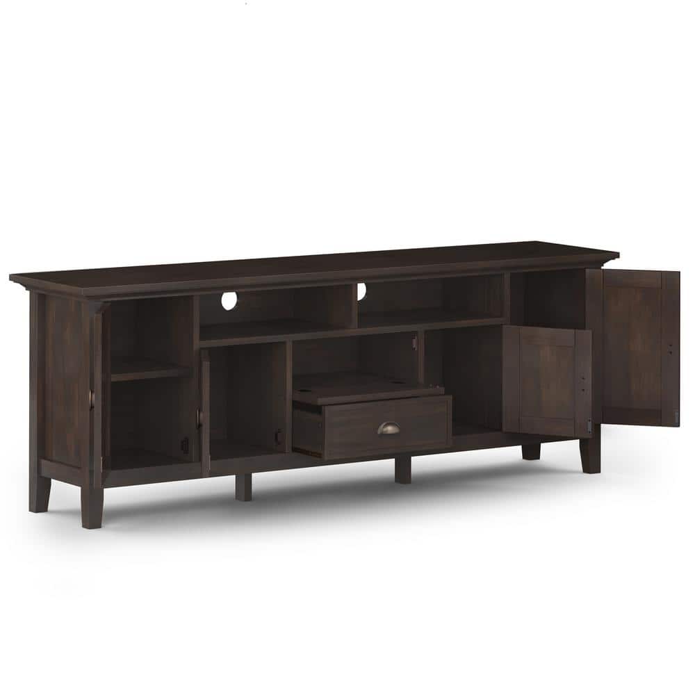 Redmond Transitional Solid Wood 72" TV Stand in Brunette Brown