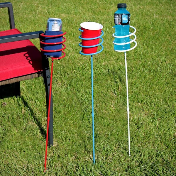 Sunnydaze Outdoor Drink/beverage Holder Stakes For Lawn, 4pk, Red, Green,  Yellow And Blue : Target